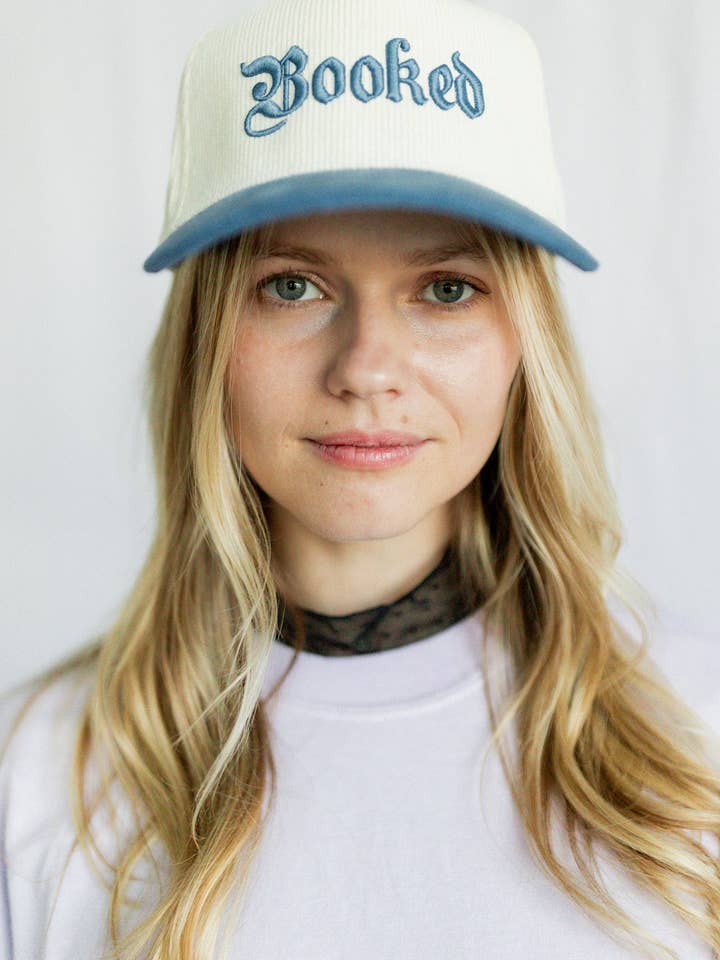 "Booked" Embroidered - Corduroy 5 Panel Hat for wholesale by Faeble