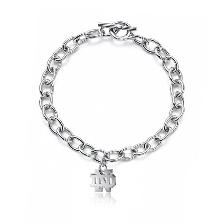 University of Notre Dame Link Bracelet - Silver for wholesale by Dayna Designs