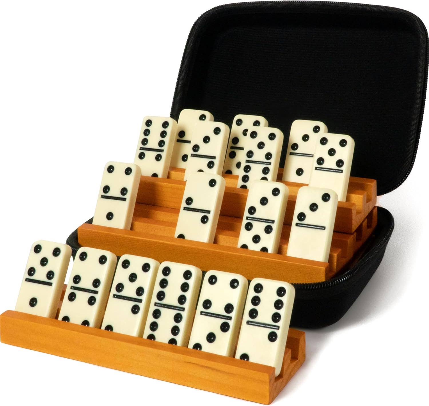 Queensell - Wholesale Dominoes - Double Six Domino Sets with 4 Domino Holders0