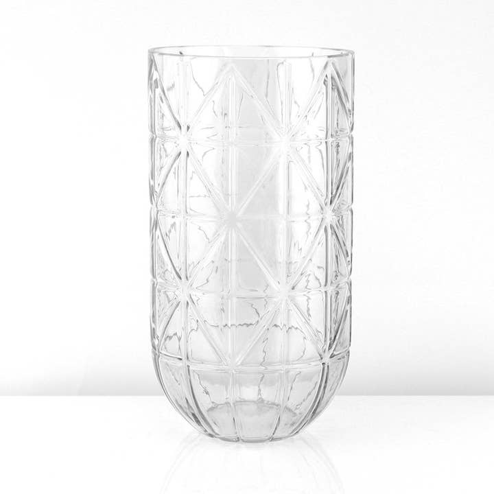 Galore Home - Wholesale Vase - Geometric Glass Vase (H-10.5" x D-5.5")