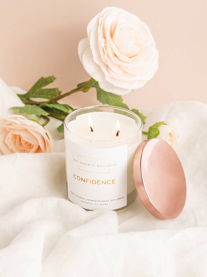 CONFIDENCE Soy Candle 10 oz | Soy Society Wellness | Rose for wholesale by Soy Society Wellness