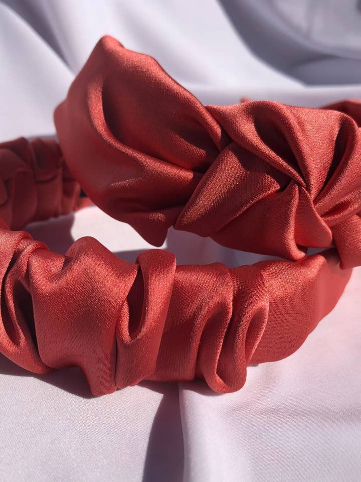 Satin Headbands in Terracotta for wholesale by Grace.E.Co