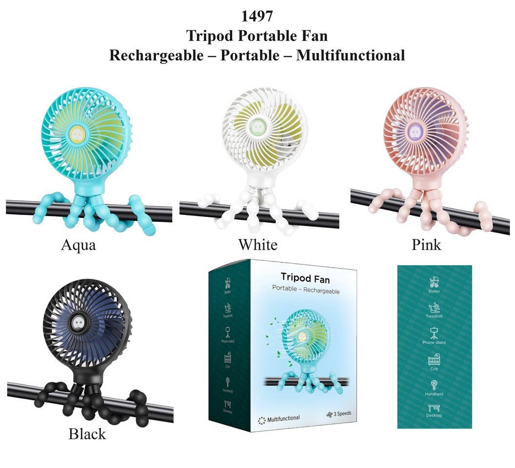 Tech Trendz - Wholesale Handheld Electric Fan - Portable Tripod Fan3