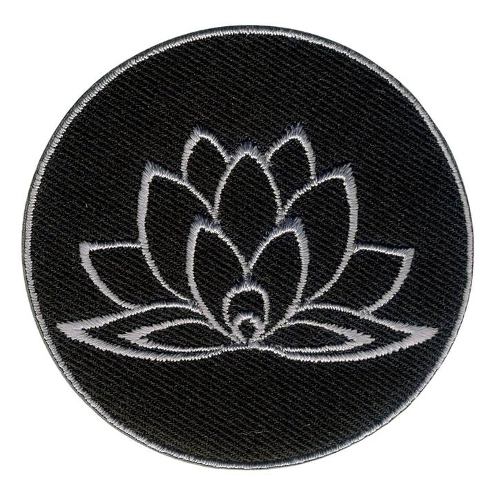 Lotus Flower Blossom Patch Silver for wholesale by Tribal Trade GmbH