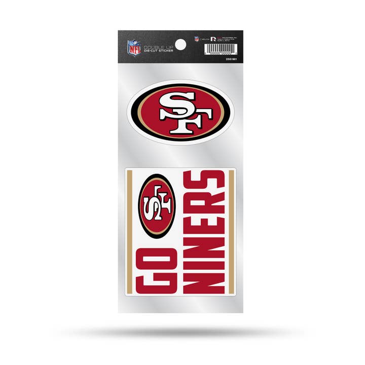 San Francisco 49ers Double-Up Die Cut Sticker for wholesale by Rico Industries