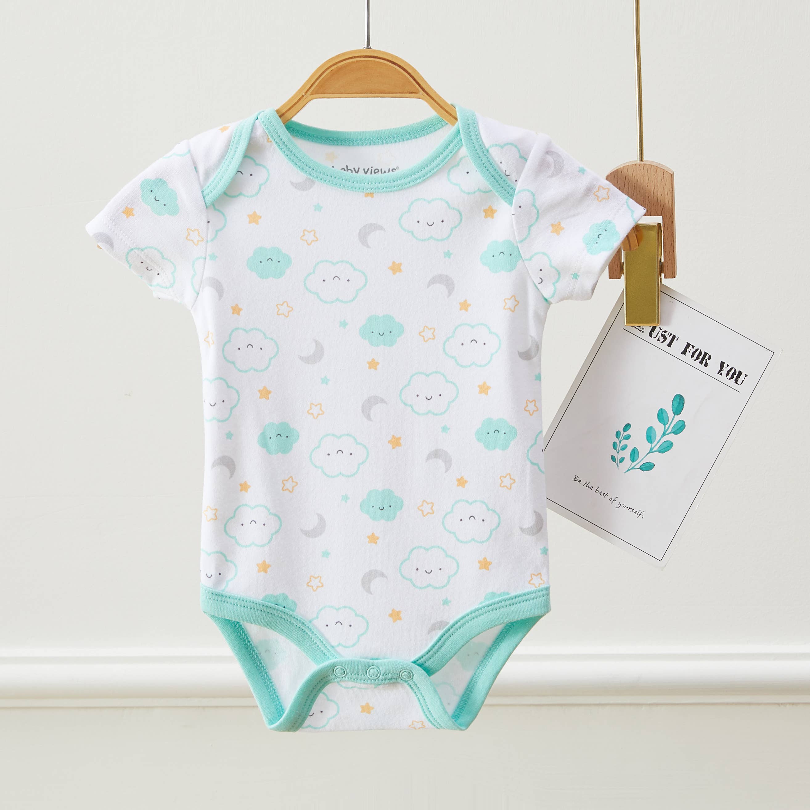 Lollipop Dreams - Wholesale Bodysuit (Non-Footed) - Baby - Pack of 3 Baby Cloud Star Moon Pattern Bodysuits3