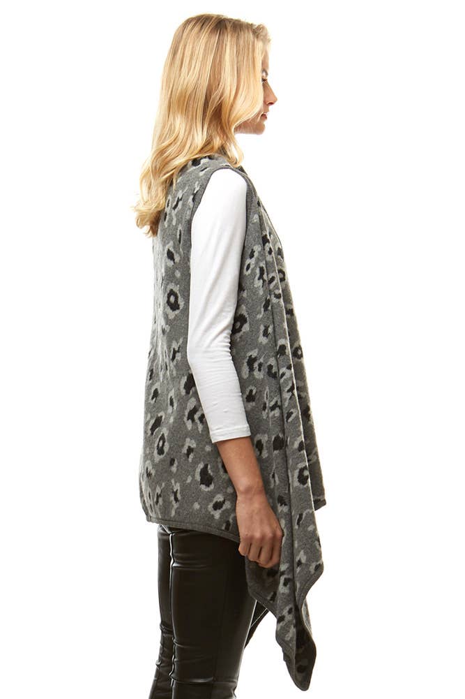 Hana - Vente Veste sans manches – femme - Gilet imprimé à motif léopard6
