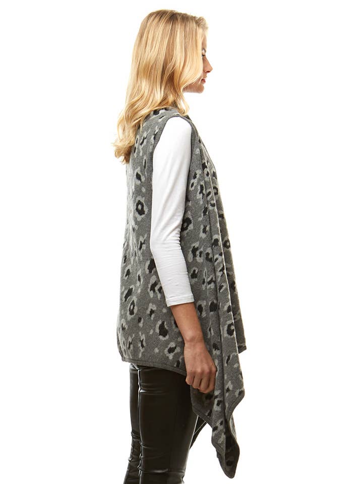 Hana - Vente Veste sans manches – femme - Gilet imprimé à motif léopard6