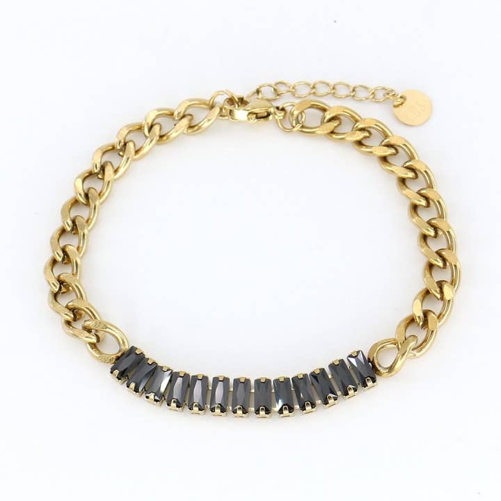 Geometric steel bracelet mesh bracelet bracelet 0222564 for wholesale by Lilas de Seine