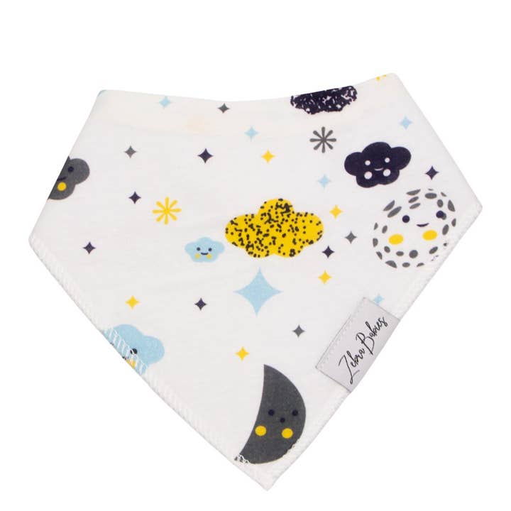 Savlesmæk Bandana Savlesmæk - Måne og Skyer for engroshandel hos Zebra Babies