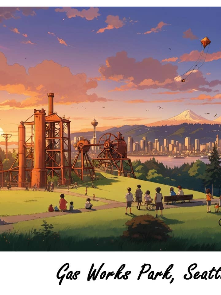 Gas Works Park - Vinyl-Aufkleber für den Großhandel von Ikigai Life Designs