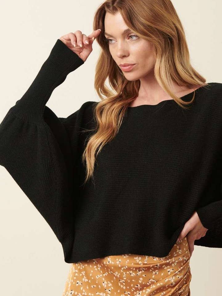 mittoshop - Wholesale Pullover-trui - Dames - GEBREIDE TRUI MET LANGE MOUWEN EN DOLMAN MET BOOTHALS7