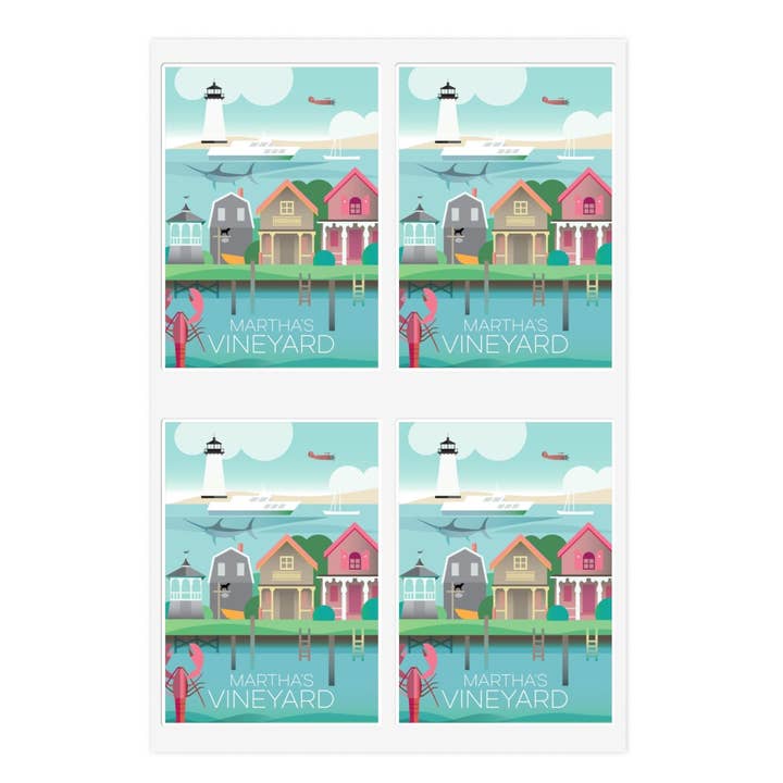 Martha's Vineyard Sticker Sheet for wholesale by Max & Oscar