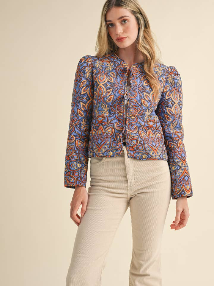 &MERCI - Wholesale Jacket - Women's - EXCLUSIVE PRINT QUILTED PAISLEY PRINT JACKET MJK363412