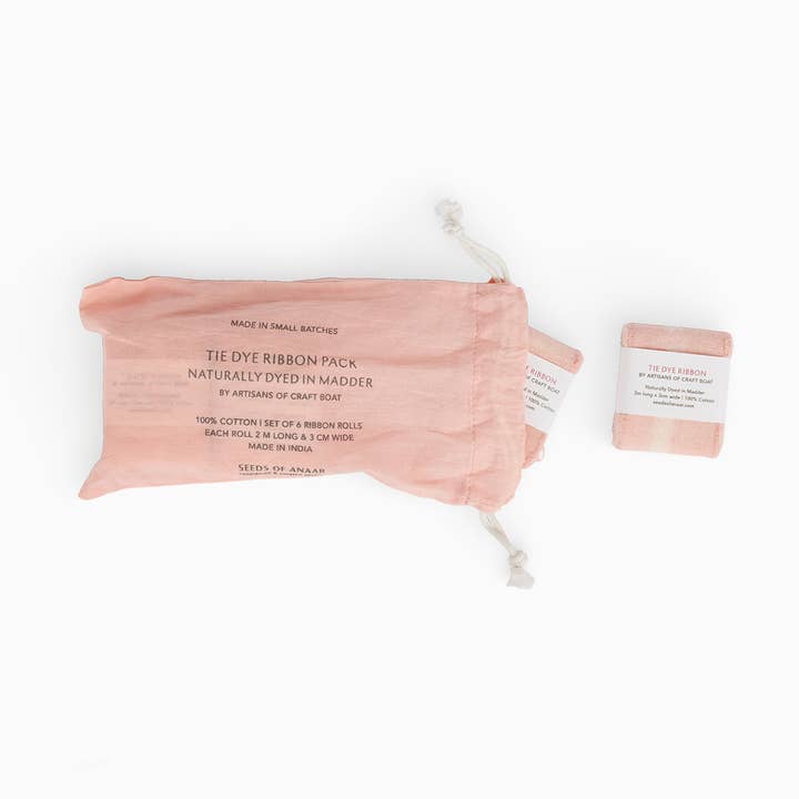 MADDER NATURAL DYED COTTON RIBBONS (Pack of 6) for wholesale by Craft Boat