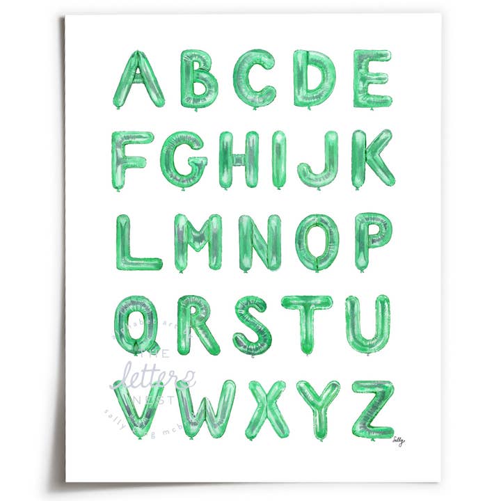 Balloon Alphabet Print | Unframed for wholesale by The Letter Nest