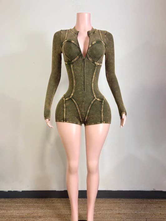 Minerale Was Voorrits Contour Romper voor wholesale door New Trend On