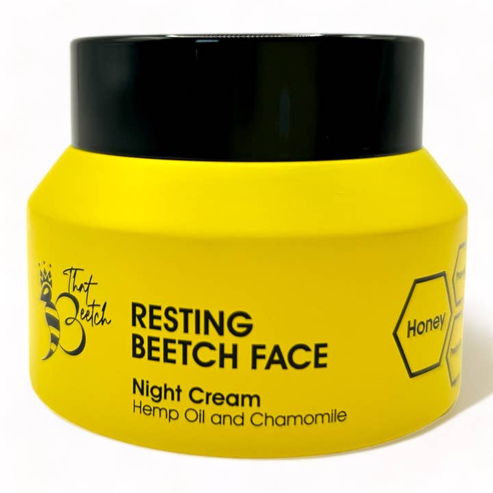 Resting Beetch Face Night Cream with honey propolis and hemp for wholesale by That Beetch
