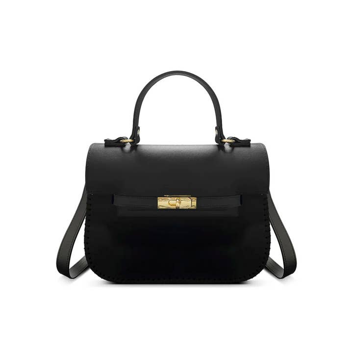 Gibo.couture - Wholesale Top Handle Bag - Women's - Genuine Leather Bag with Hand Stitching and Gold Finish