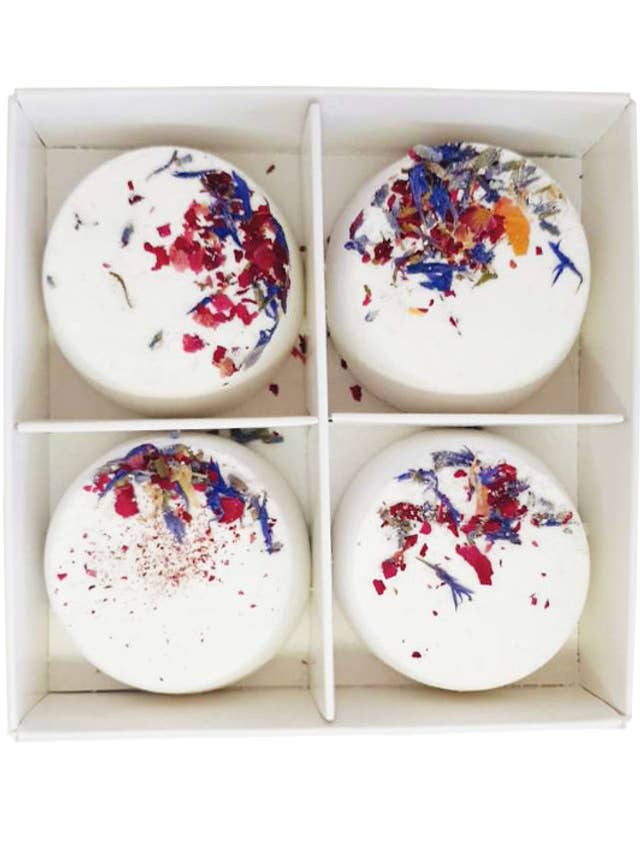 Rose Geranium & Lavender Showers Steamer Four Pack for wholesale by Naturally Pure Aromas