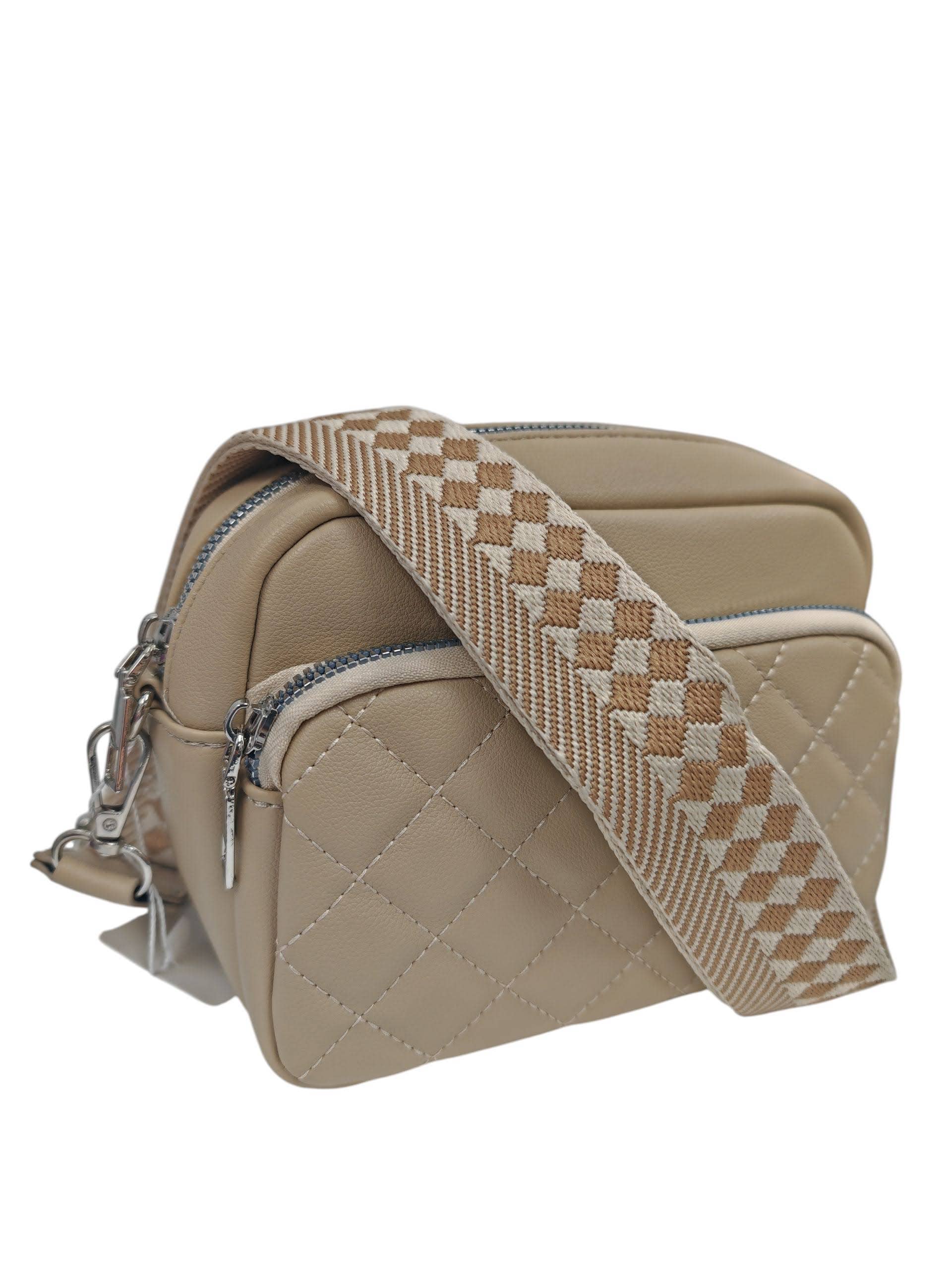 Superbia – wholesale Crossbody bag – Women's – Small Double Zipper Quilted Cross Body Shoulder Canvas Strap2