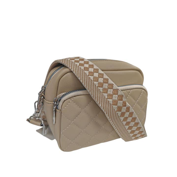 Superbia – wholesale Crossbody bag – Women's – Small Double Zipper Quilted Cross Body Shoulder Canvas Strap2