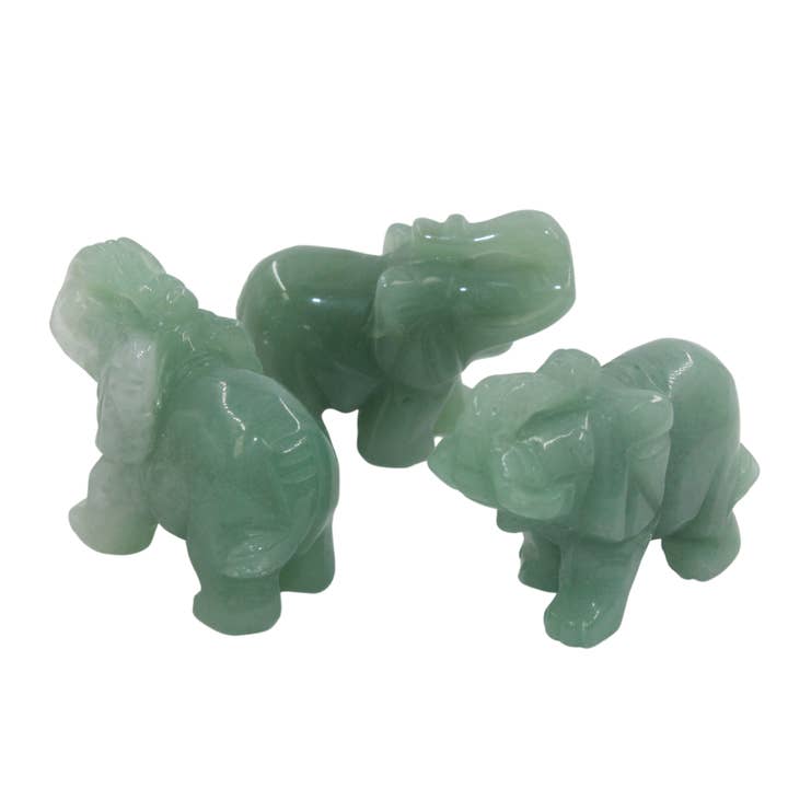 Éléphant en cristal - Aventurine verte, grand pour la vente par Earths Elements Wholesale