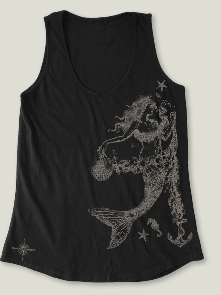 Débardeur noir avec sirène pour la vente par Change Your Latitude