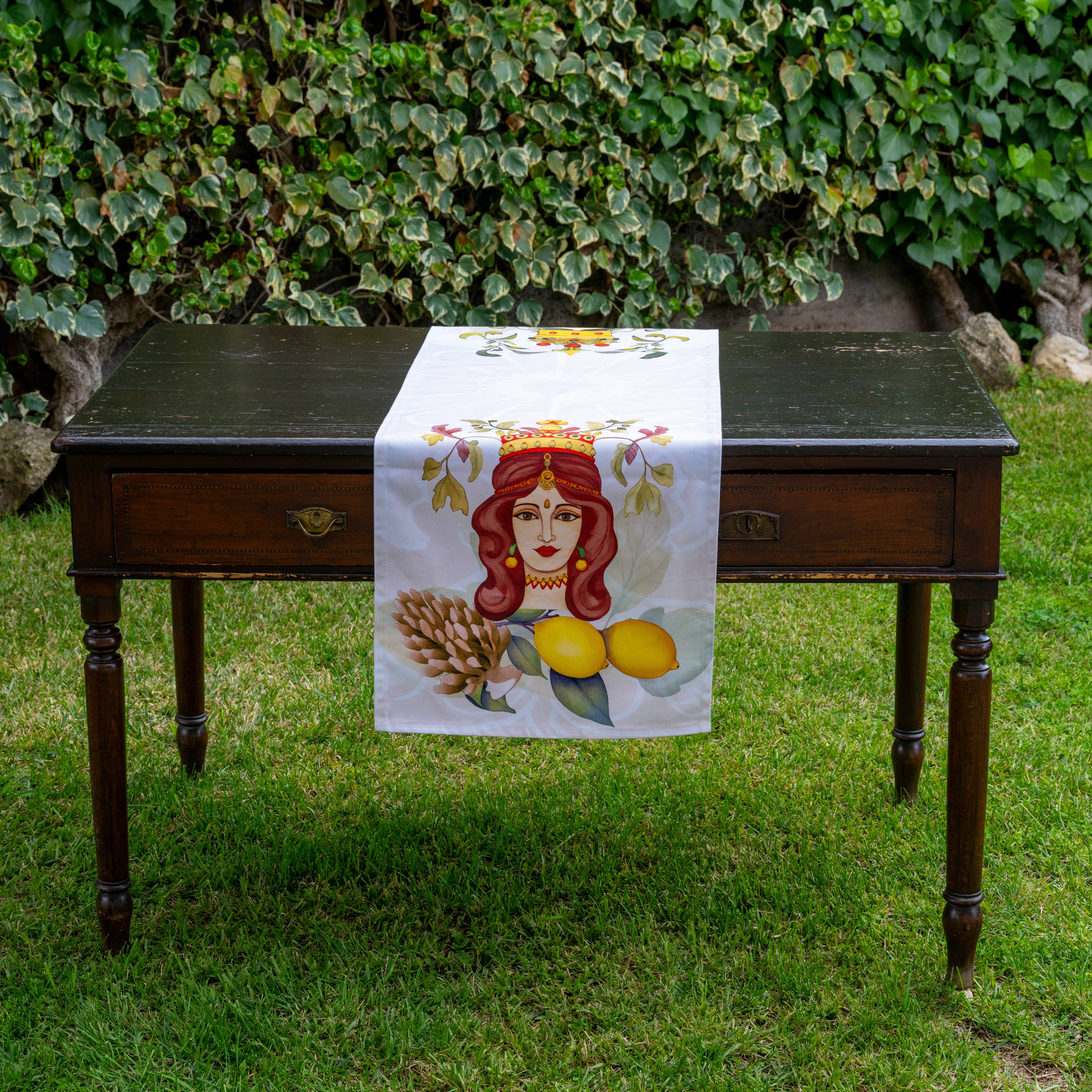 Olivia Home – Runner de mesa por atacado – Caminho de mesa em puro algodão (400gr) - Cabeças de mouro1