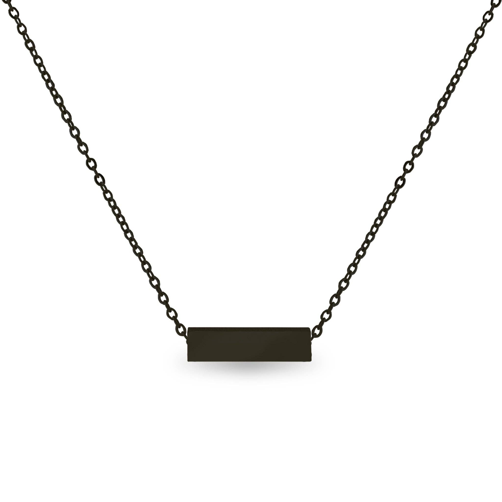 WJW - Wholesale Pendant/Charm Necklace - Stainless Steel Horizontal Mini Bar Necklace Blank4