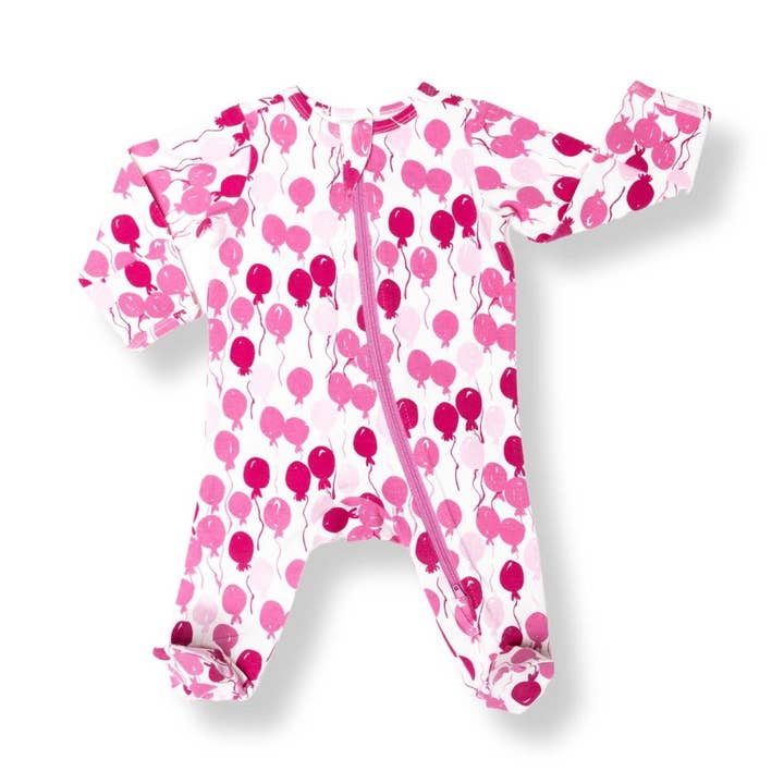 Organic Footie - Pink Balloons for wholesale by Norani Baby