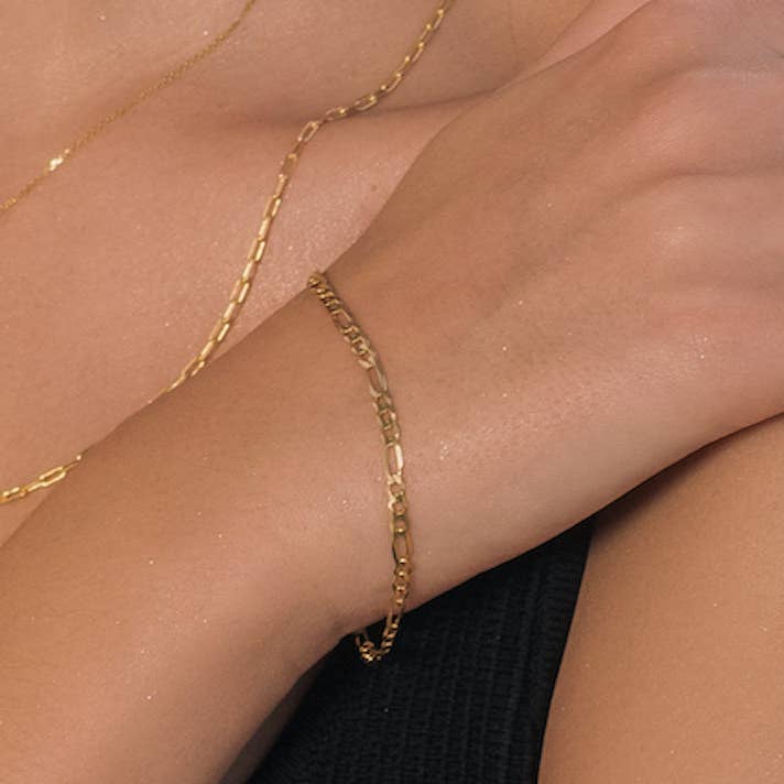 Figaro Chain Bracelet for wholesale by Dainty Diamond