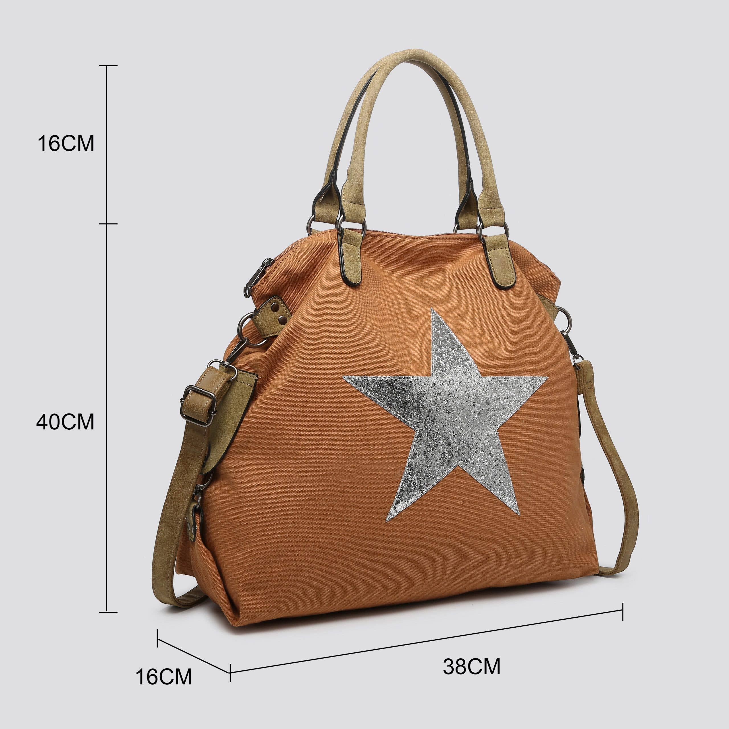 House of Milano - Wholesale Tote Bag - Women's - 2253 Large Canvas Star Bags5
