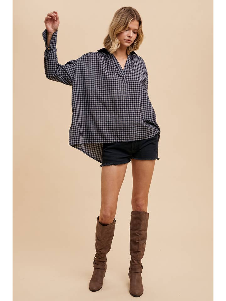 In Loom - Wholesale Shirt - Women's - V NECK COLLARED SHIRT