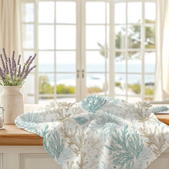 Hellblaues Korallengeschirrtuch für den Großhandel von Timeless Luxe Boutique