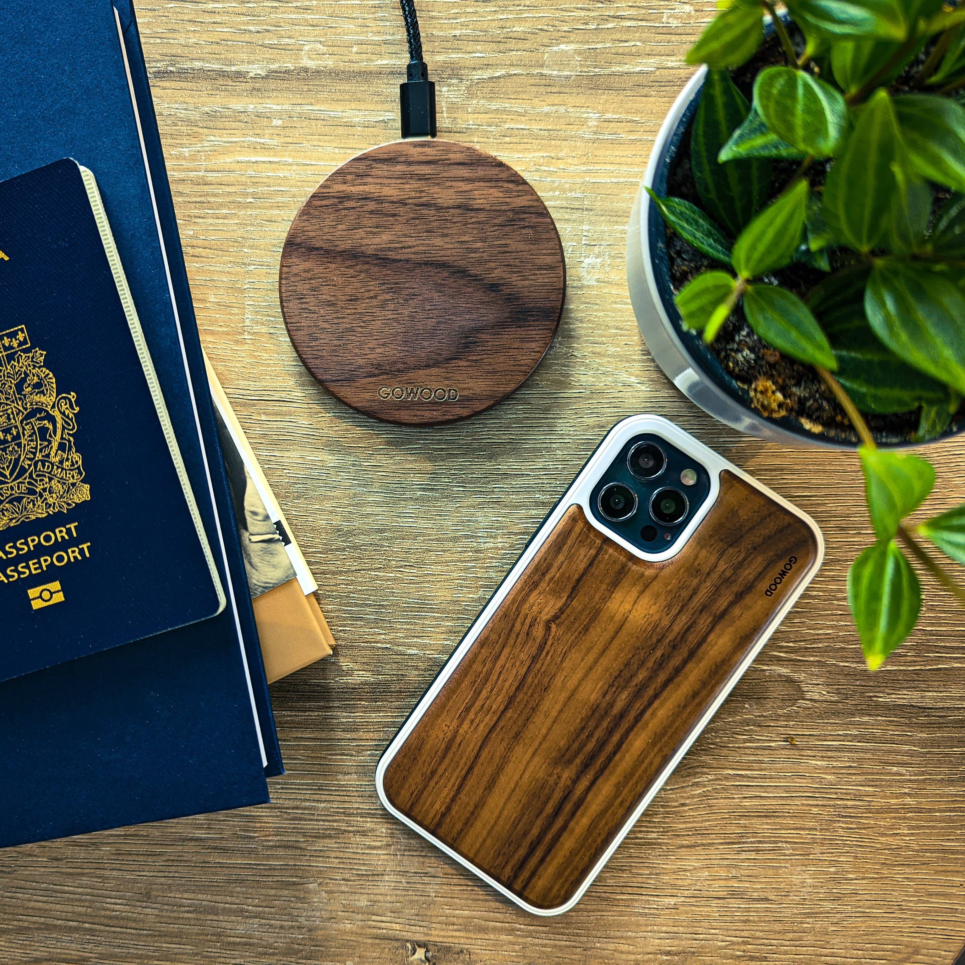GOWOOD - Wholesale Portable Charger - 15W Fast Walnut Wood Wireless Charger9