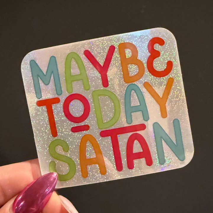 kanske idag satan glitterklistermärke för wholesale av Square Peggy