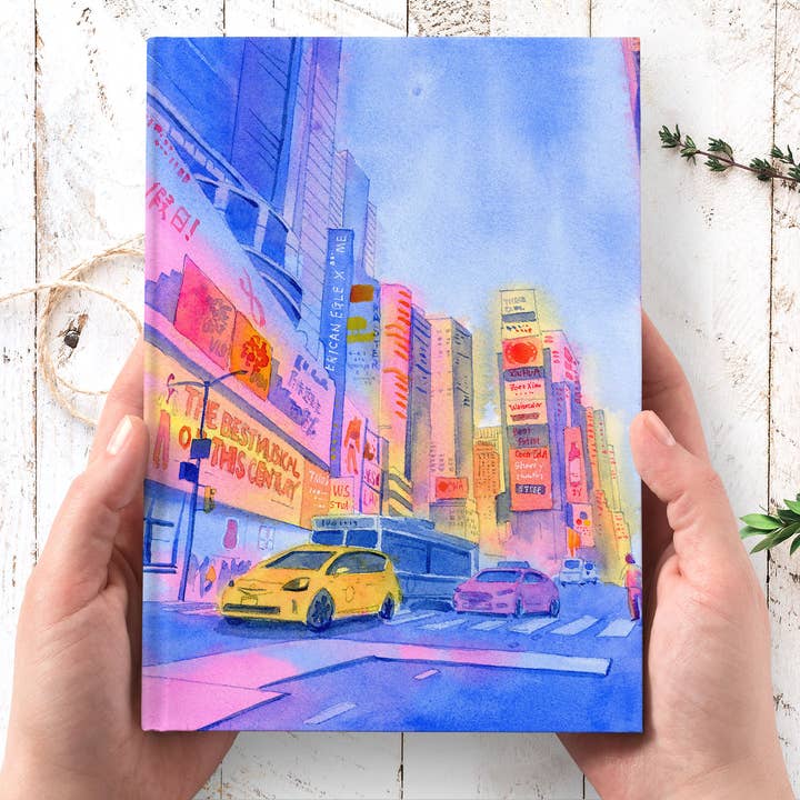 Zoee Xiao Artworks – wholesale Journal och dagbok – New York Journal - Time Square Inbunden Tidning Anteckningsbok