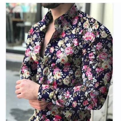 Men's Ditsy Floral Blouse Men's Clothing for wholesale by Aromatized Collection