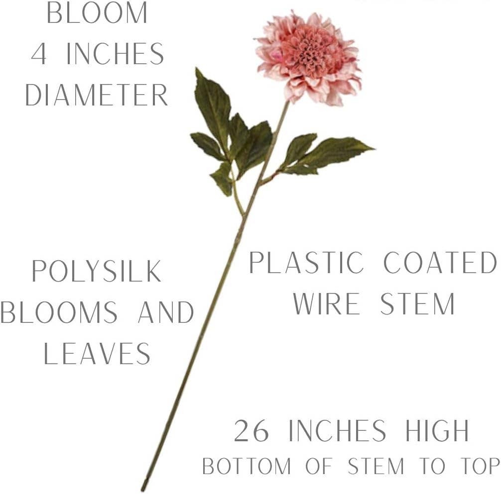 Factory Direct Craft - Wholesale Artificial Flowers - 28" Pink Dahlia Artificial Flower Stem2