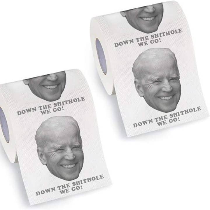 Funny Toilet Paper (Joe Biden Down the SH We Go) 2-Pack for wholesale by Lemonsoda