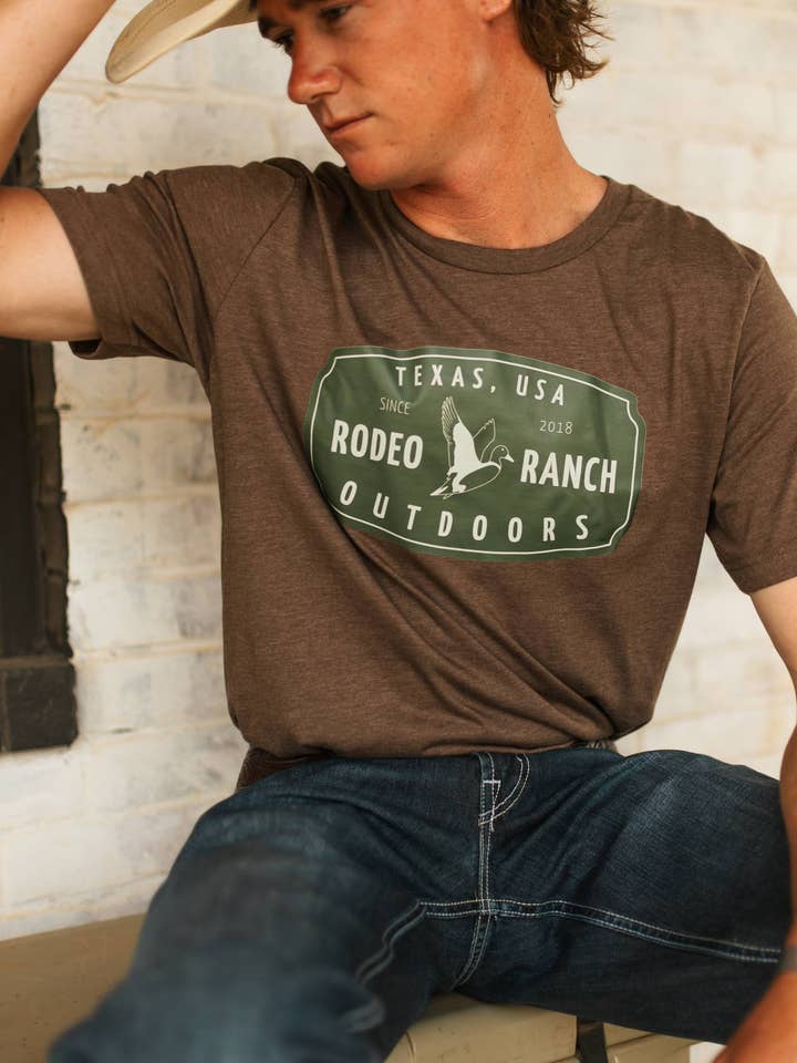 Rodeo Ranch Duck Outdoors Short Sleeve Shirt - Heather Brown for wholesale by Rodeo Ranch