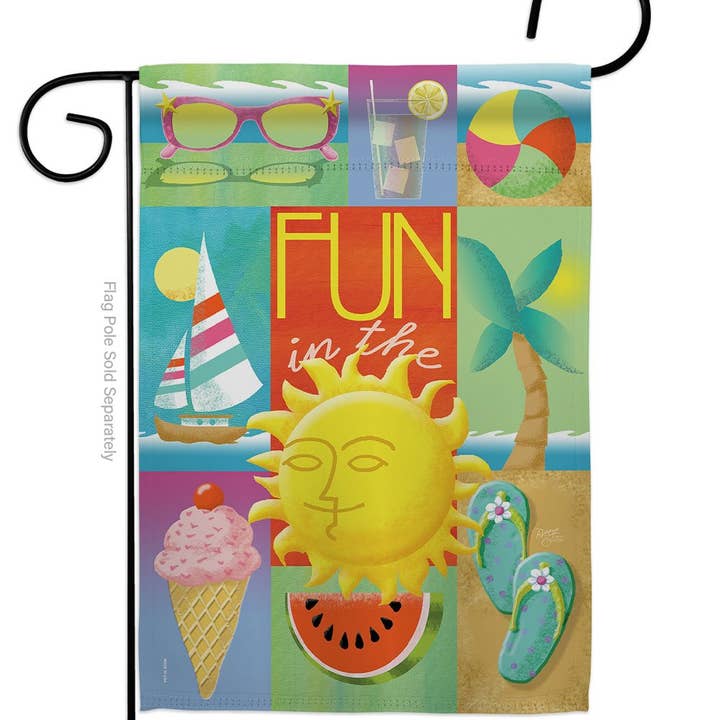 Two Group Flag Co - Wholesale Flag - Summer Collage Summertime Fun and Sun Fruit Sweet Decor Flag