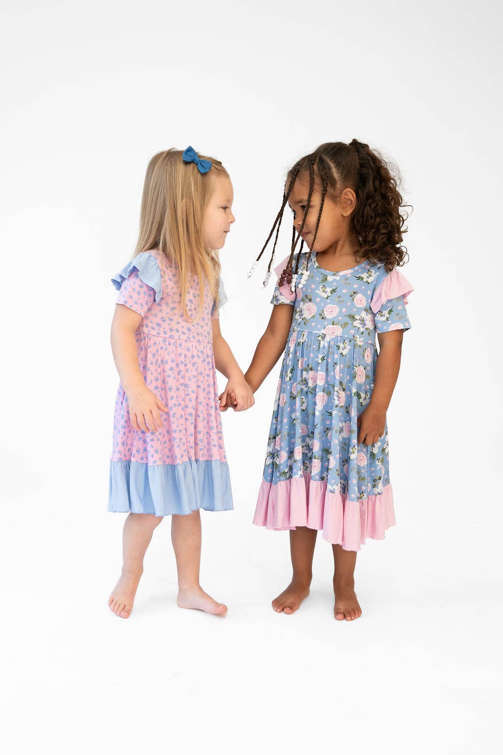 Laree + Co. - Wholesale Dress - Kids - Lillian Floral Bamboo Ruffle Spin Dress7