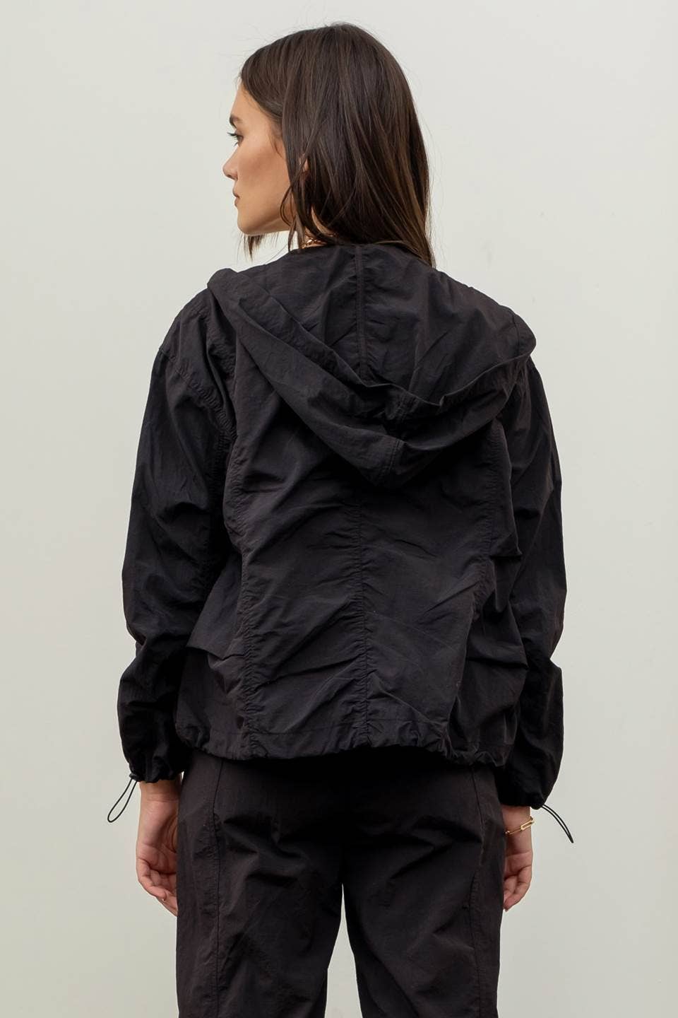 The Workshop Studio - Wholesale Jacket - Women's - ZIP UP DRAWSTRING HOODED JACKET1