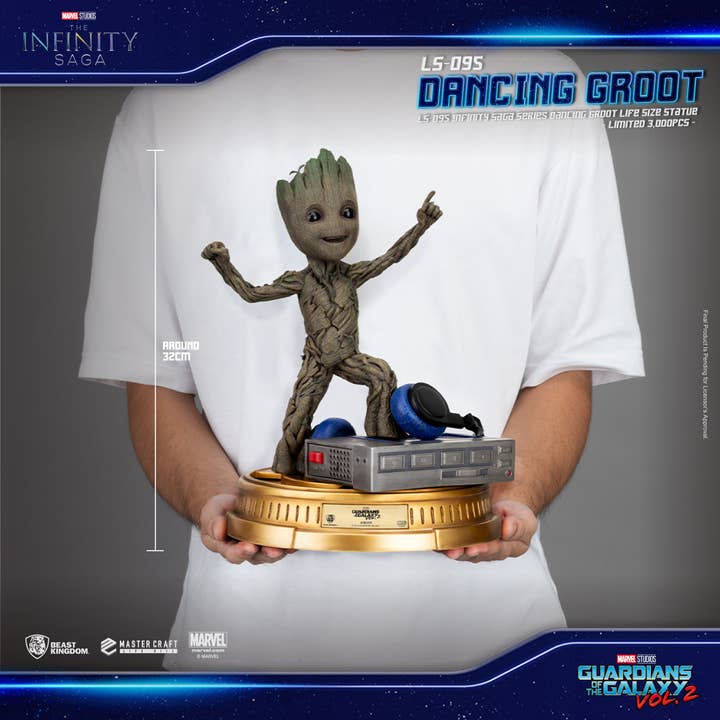 LM Treasures - Wholesale Decorative Figurine - Infinity Saga Series Dancing King Baby Groot 1:1 Life Size Statue