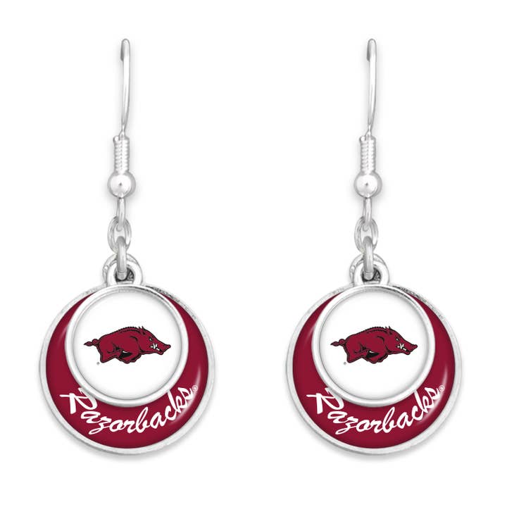 Arkansas Razorbacks Stacked Disk Earrings for wholesale by From The Heart