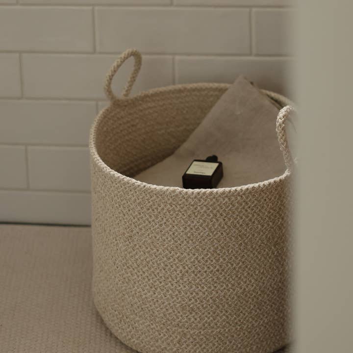 SUNNY HOME - Wholesale Basket - Cotton Rope Basket with Handles – Loops S5