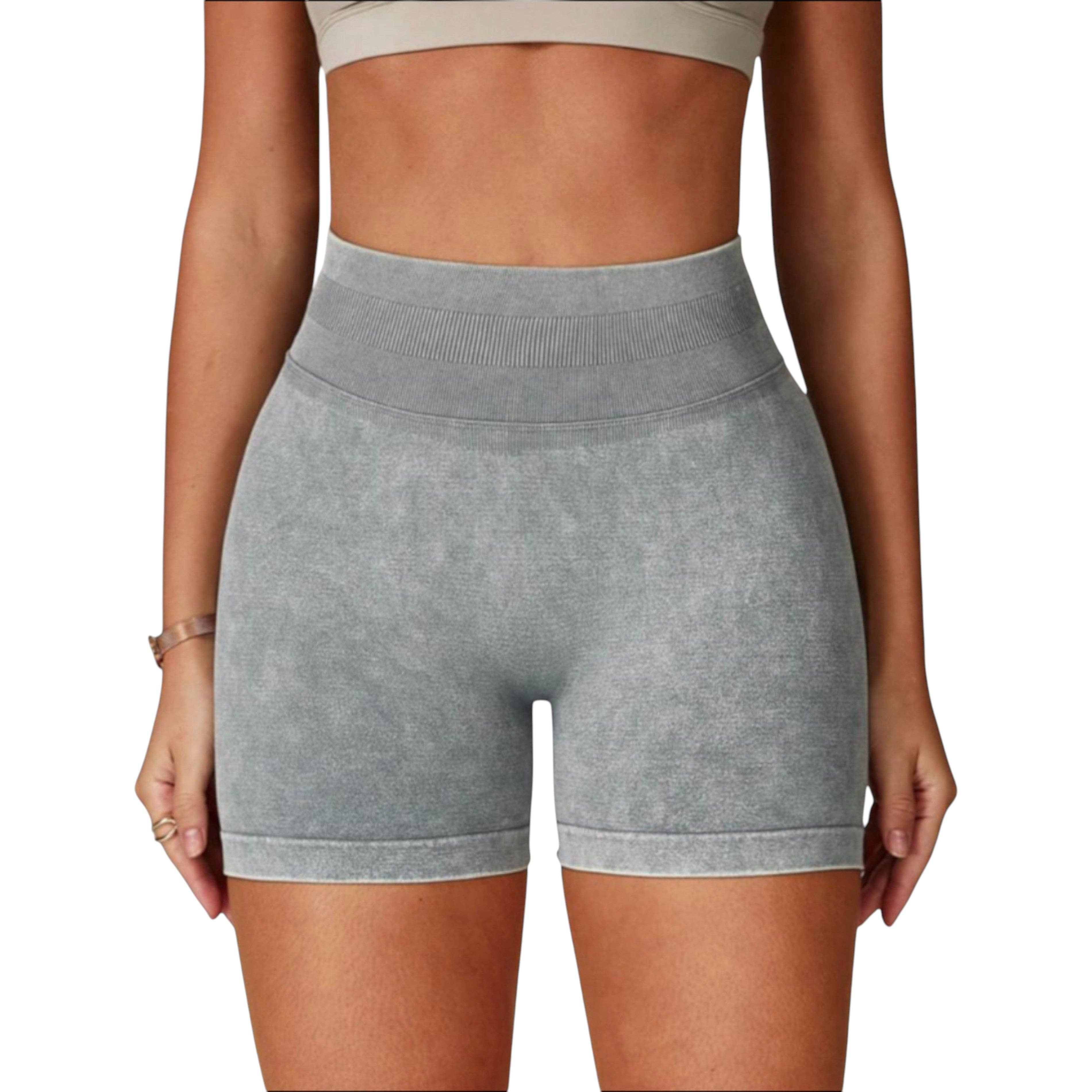 Active by Anna-Kaci - Vente Short de sport – femme - Shorts de cyclisme sans couture à taille haute côtelée pour femmes avec élasticité0