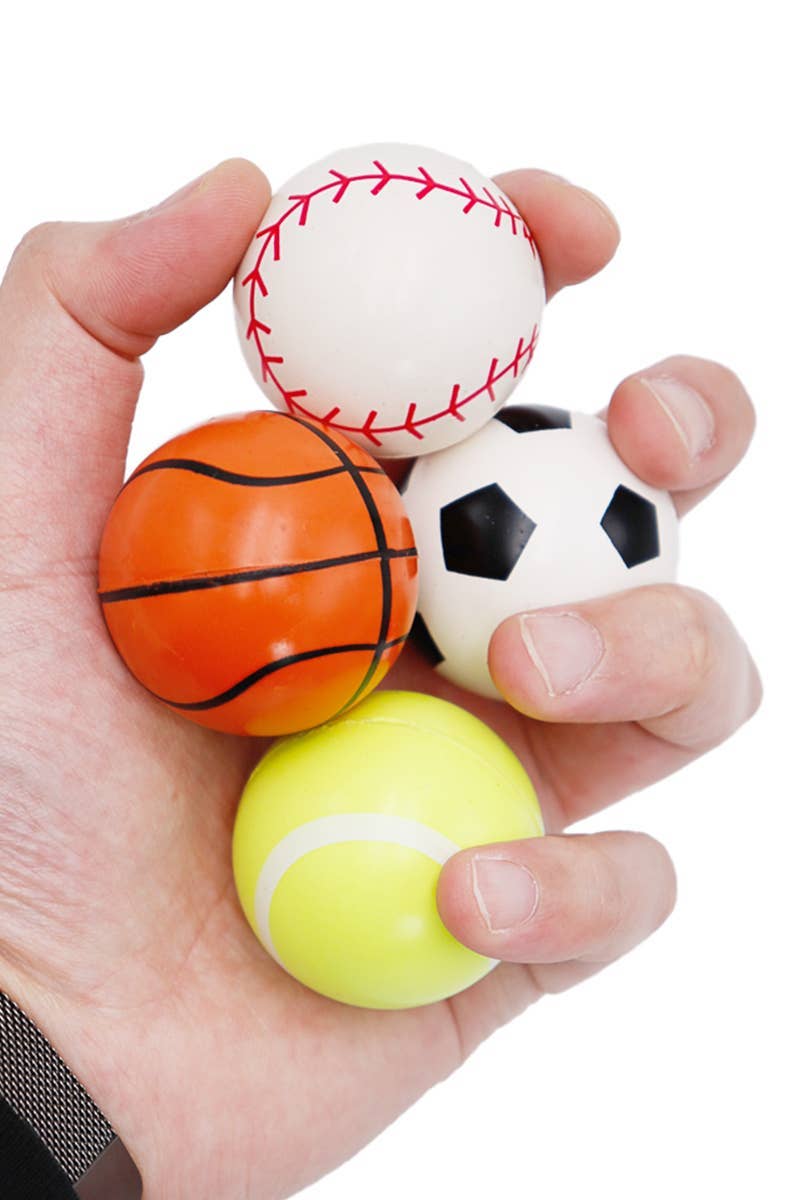 ASSORTED Sports Polymer Bouncy Stress Ball - 24 Pcs for wholesale on Faire1